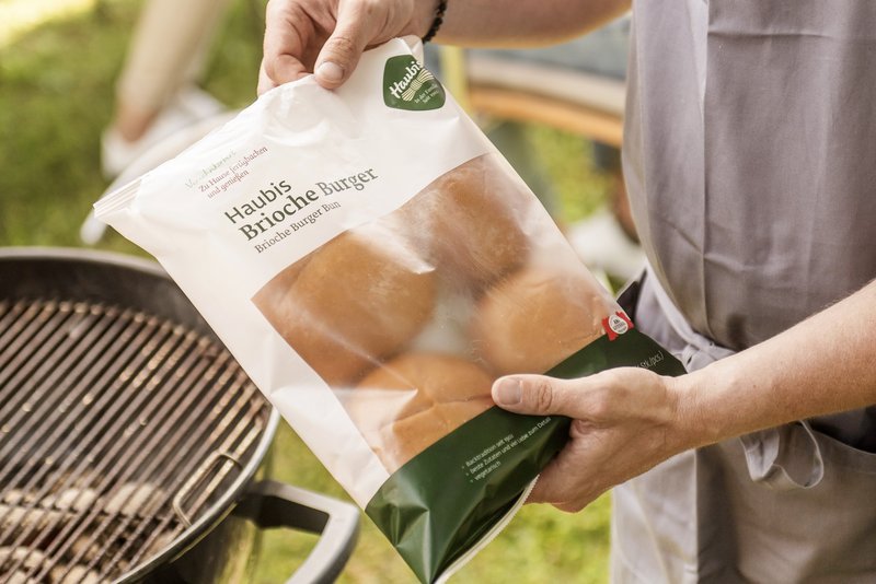 Eine Packung Haubis Brioche Burger 